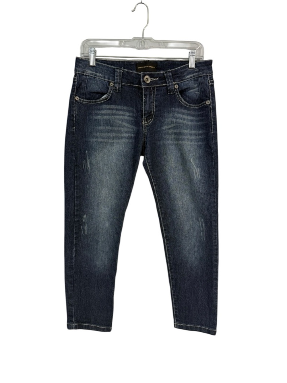 Chinese Laundry Women's Size 28 Cropped Capri Jeans Y2K 90's Blue Distressed